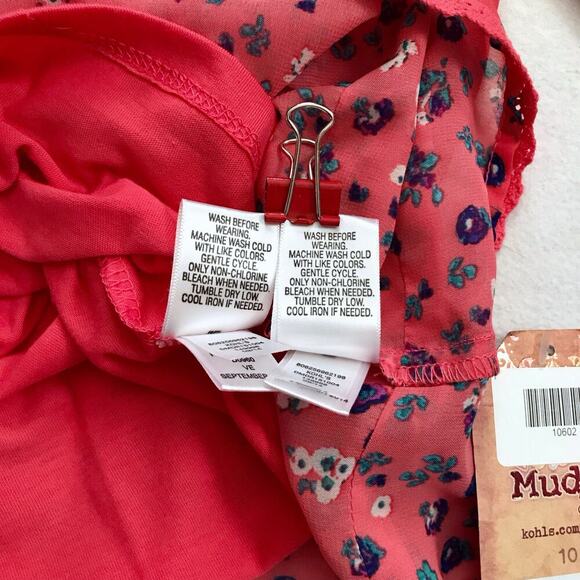 Mudd NWT Coral Floral Blouse Girls 10 - Picture 10 of 10